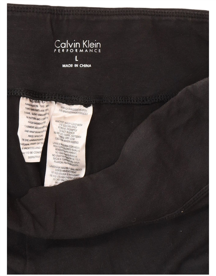 Damskie legginsy Capri Calvin Klein UK 14, duże, czarne, bawełniane