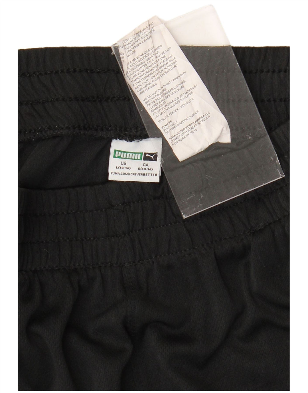 Chłopięce spodenki sportowe Puma 14-15 lat, duże, czarne, z blokami kolorów, poliestrowe