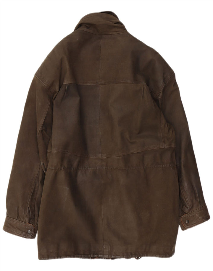 Męska kurtka skórzana VINTAGE IT 48 Średni brąz
