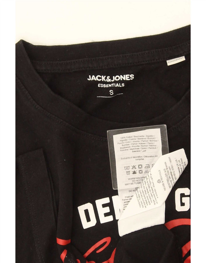 Męski T-shirt z grafiką Jack & Jones, mały, czarny, bawełniany