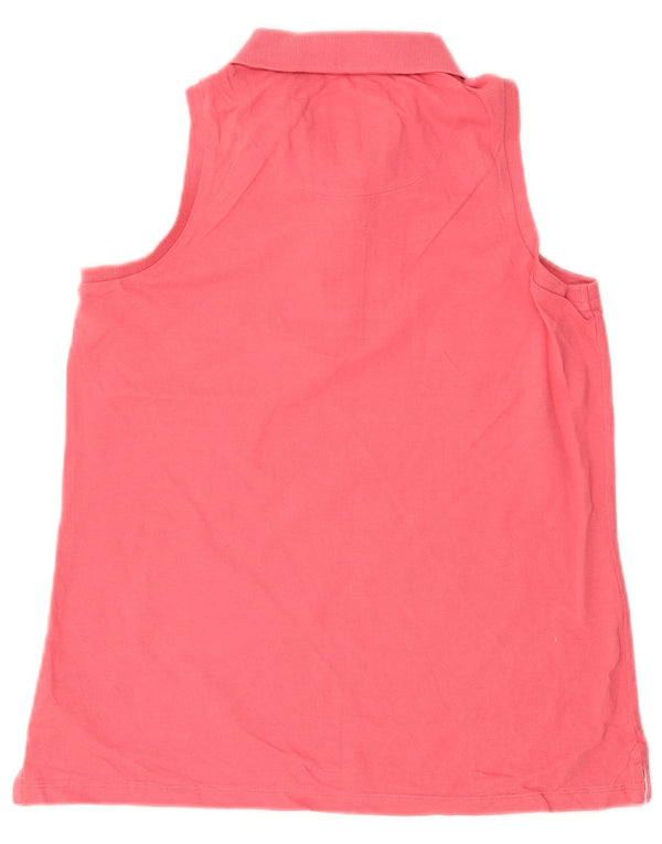 Damska koszulka polo bez rękawów Crew Clothing UK 12, średnia różowa bawełna