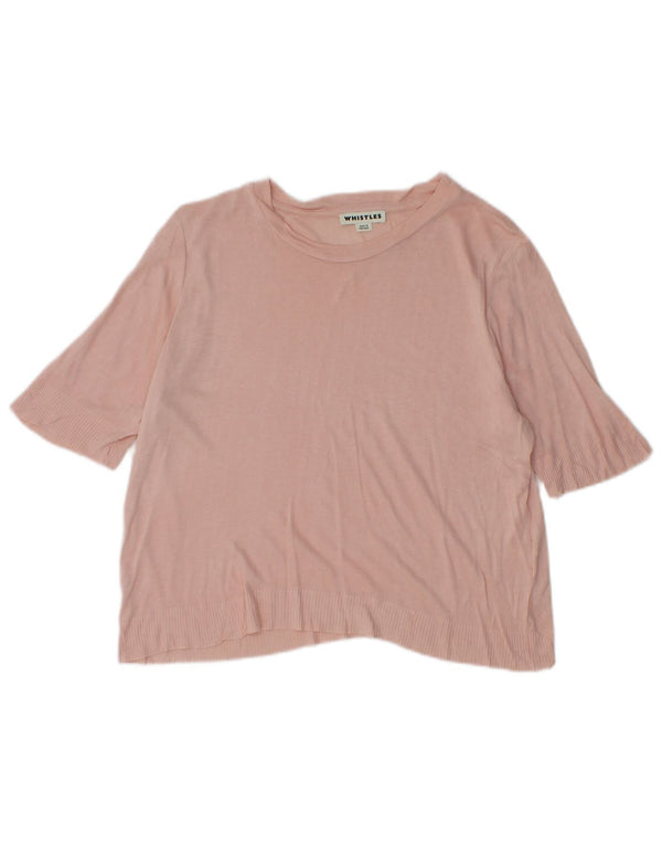 Whistles Damski sweter z krótkim rękawem i dekoltem w łódkę, UK 16, duży różowy