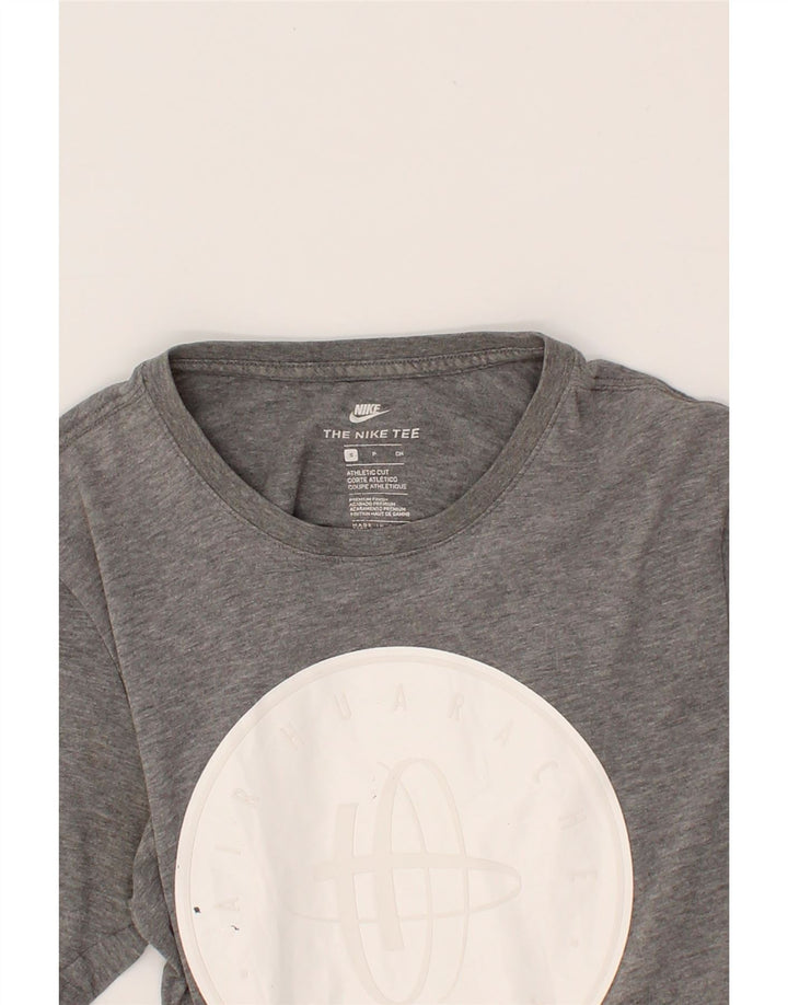 NIKE Mens Athletic Cut Graphic T-Shirt Top Small Grey Cotton Vintage Nike and Second-Hand Nike from Messina Hembry 