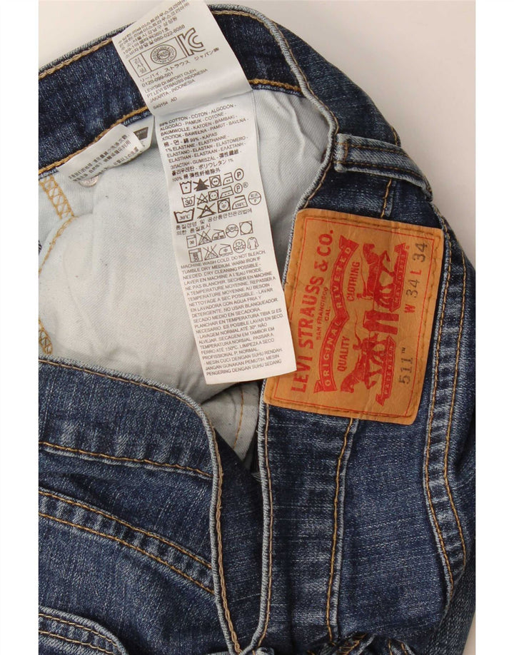 Męskie jeansy Levi's 511 Slim W34 L26 Niebieska bawełna