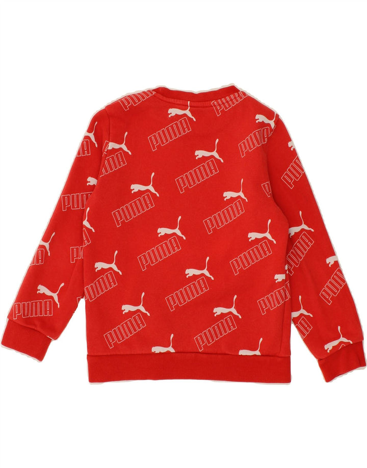 PUMA Boys Graphic Sweatshirt Jumper 9-10 Years  Red Cotton Vintage Puma and Second-Hand Puma from Messina Hembry 