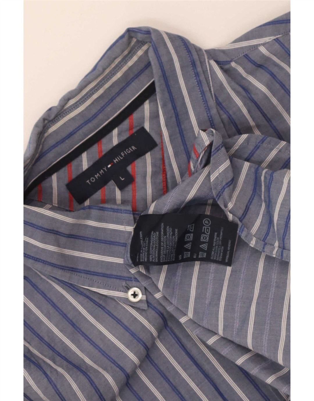 Koszula męska Tommy Hilfiger, duża, bawełniana w niebieskie paski