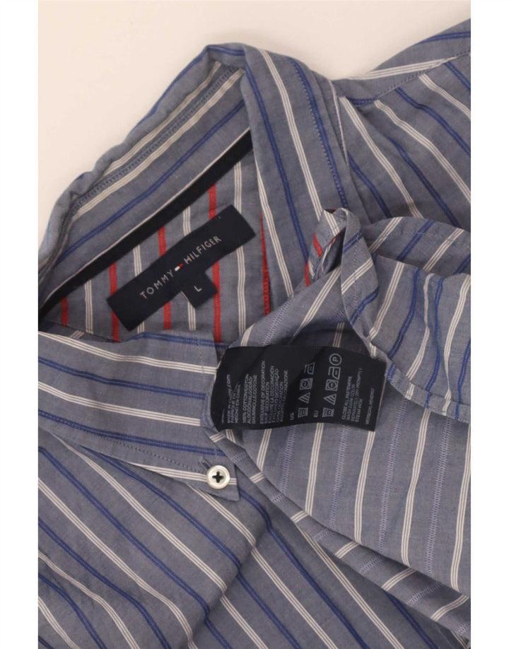 Koszula męska Tommy Hilfiger, duża, bawełniana w niebieskie paski