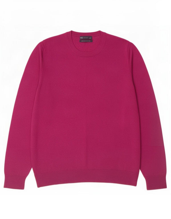 Marks & Spencer Damski sweter z okrągłym dekoltem, UK 16, duża, bordowa wełna