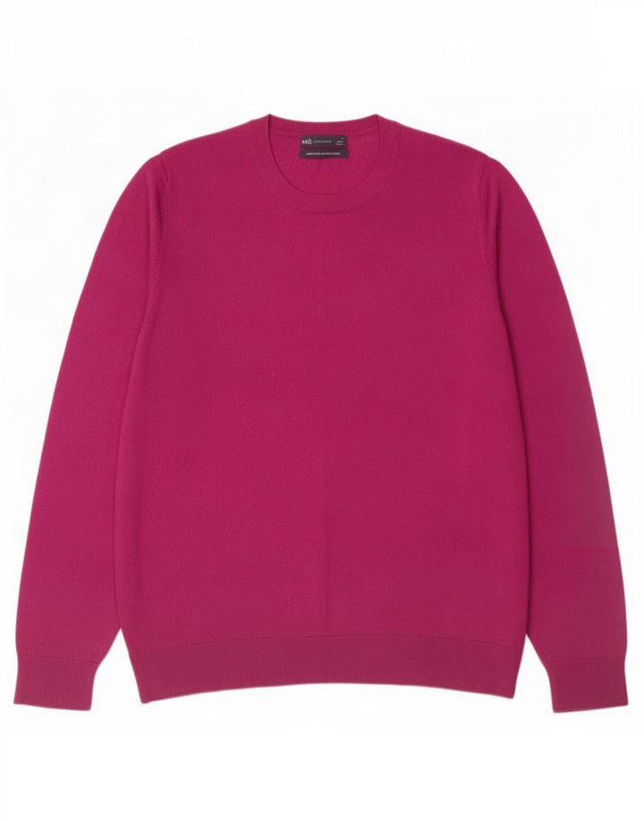 Marks & Spencer Damski sweter z okrągłym dekoltem, UK 16, duża, bordowa wełna