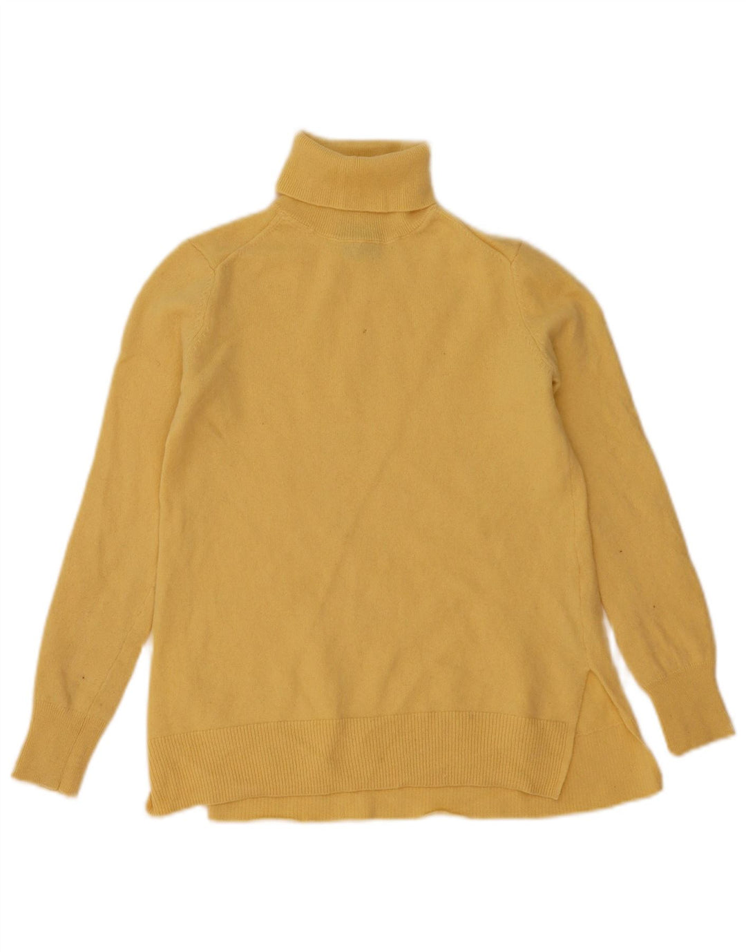 Sweter damski Massimo Dutti z wywijanym dekoltem UK 6 XS, żółta wełna