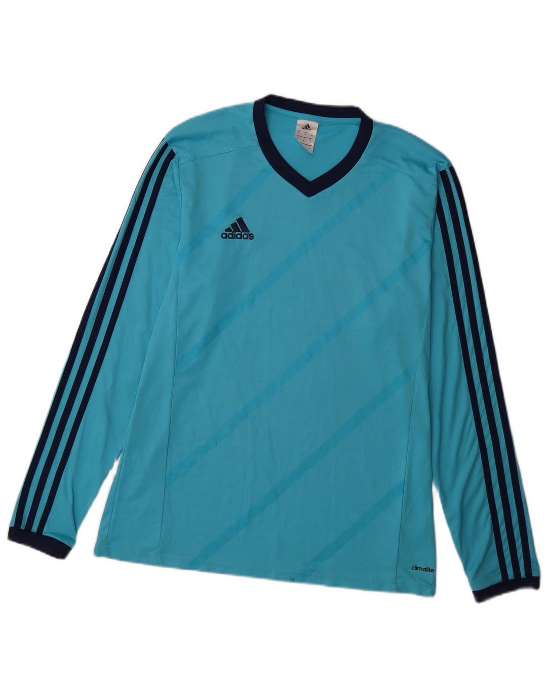 Adidas Męskie Climalite Top z długim rękawem, średni niebieski poliester
