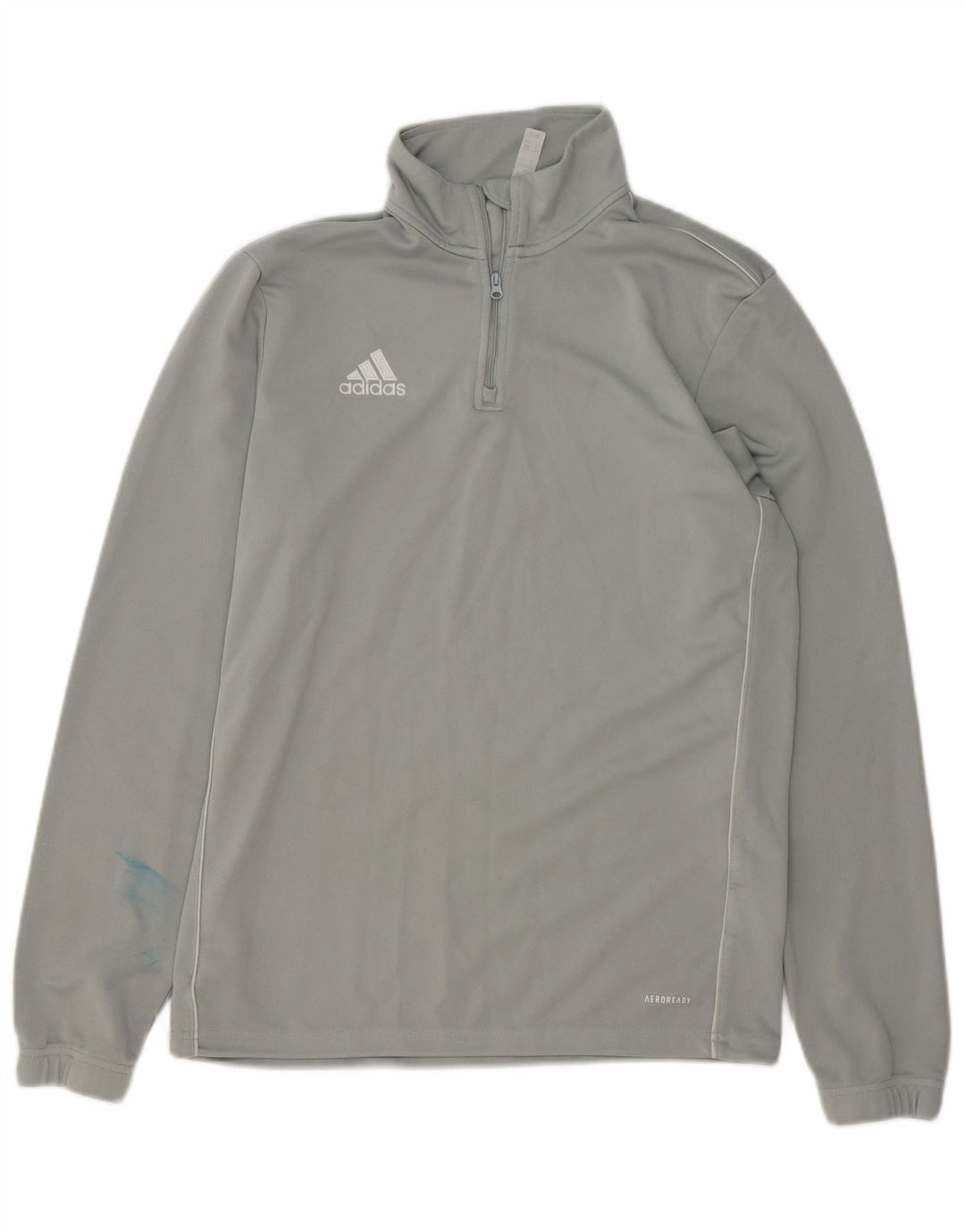 Dres męski Adidas Aeroready z zamkiem błyskawicznym na szyi, średni szary poliester
