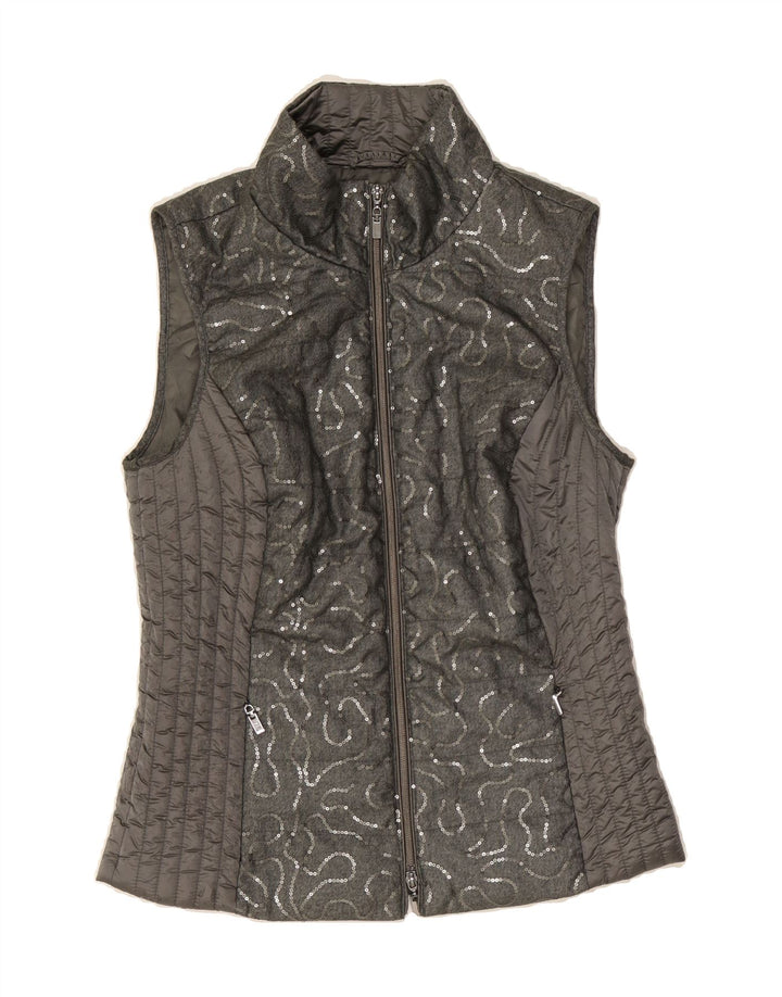 BONITA Womens Padded Gilet UK 10 Small Grey Polyester Vintage Bonita and Second-Hand Bonita from Messina Hembry 