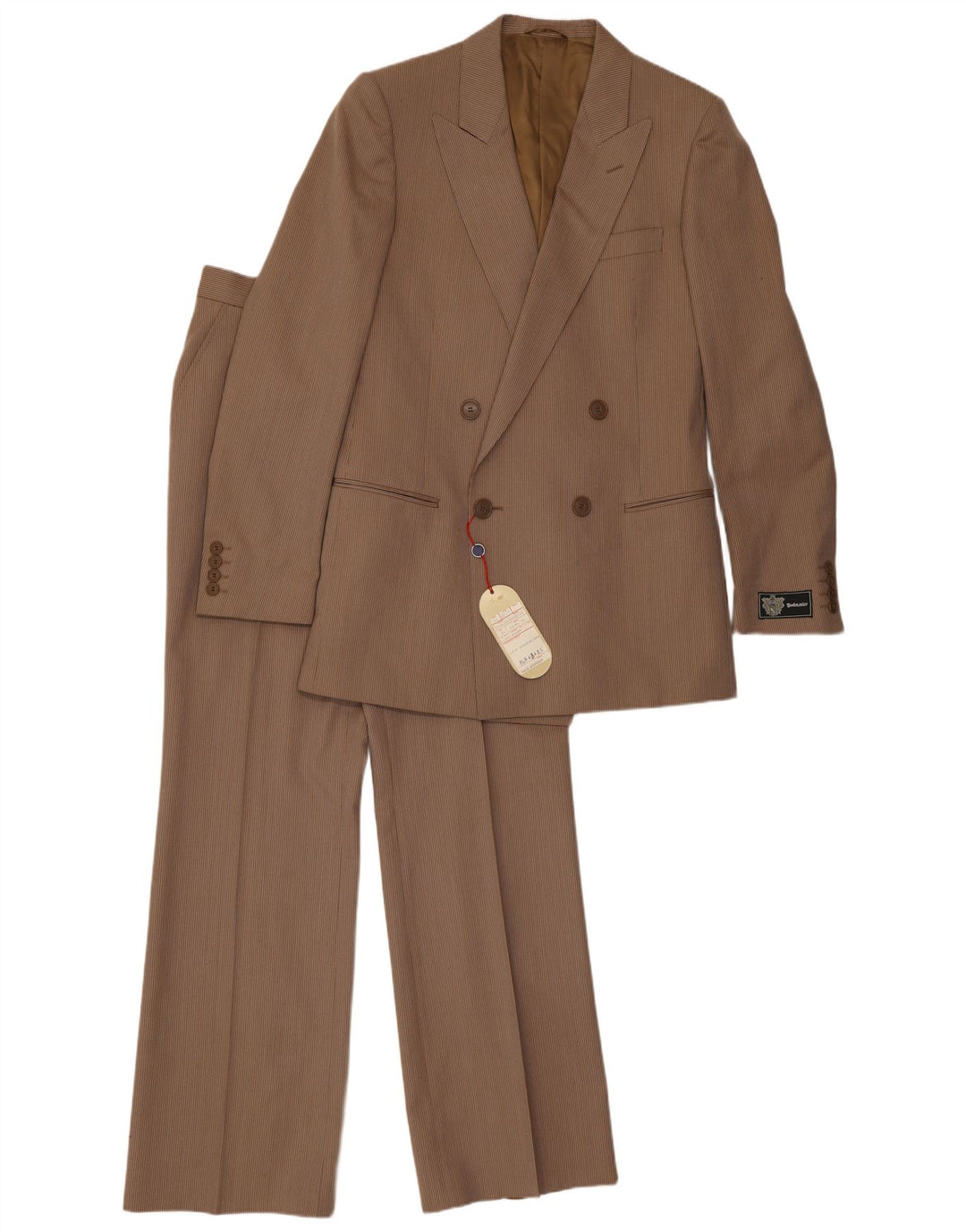Dwuczęściowy garnitur męski w stylu vintage IT 48 Medium W30 L32 Brązowy w prążki
