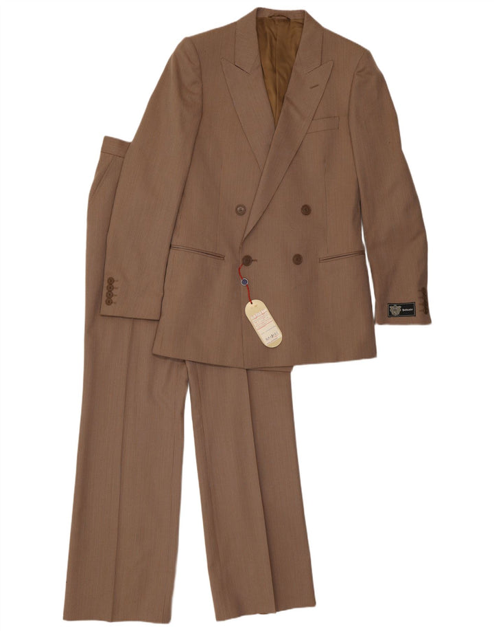 Dwuczęściowy garnitur męski w stylu vintage IT 48 Medium W30 L32 Brązowy w prążki