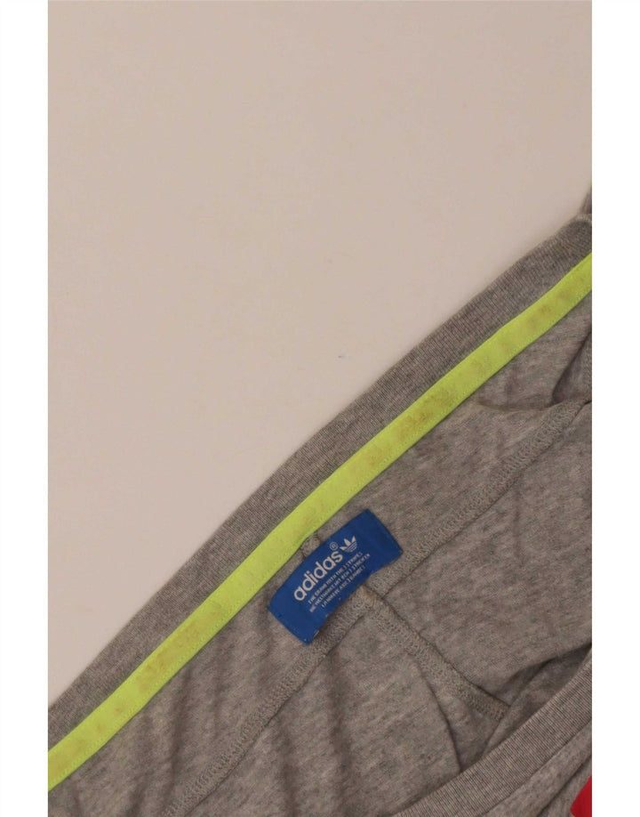 Damska koszulka graficzna Adidas Top UK 16, duża, szara