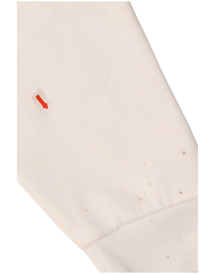 HOLLISTER Męski sweter z kapturem, duży, biały, bawełniany