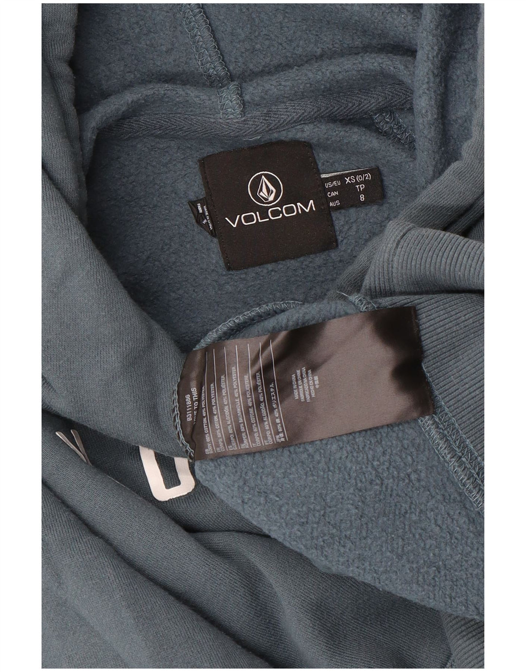 Chłopięcy sweter z kapturem VOLCOM 7-8 lat XS, szary, bawełniany