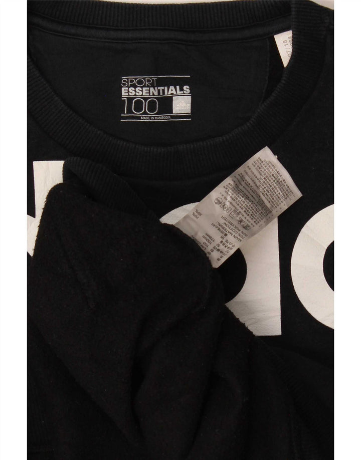 Męska bluza Adidas z grafiką, średnia czarna bawełniana