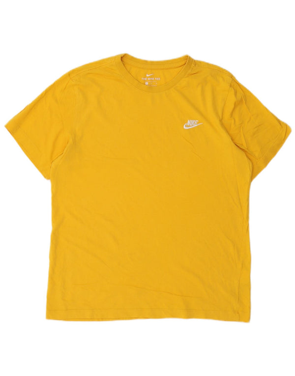 T-shirt męski Nike, średni żółty, bawełniany