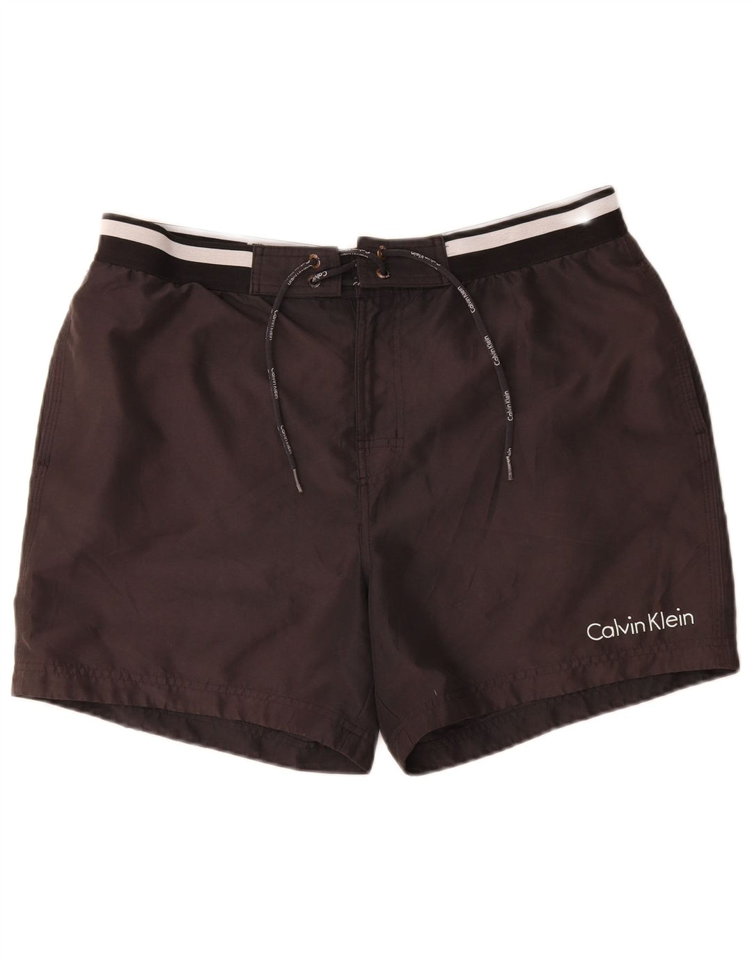 Męskie spodenki kąpielowe Calvin Klein z grafiką, duże, czarne, poliestrowe