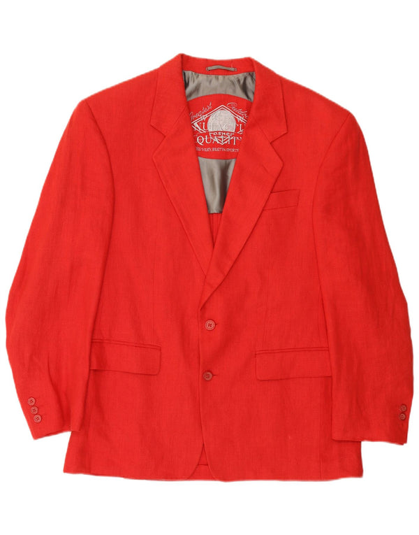 Vintage Mens 2 Button Blazer Jacket IT 50 Large Red Linen