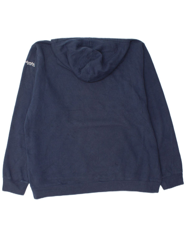 Męski sweter z kapturem Columbia z grafiką XL, granatowy, bawełniany