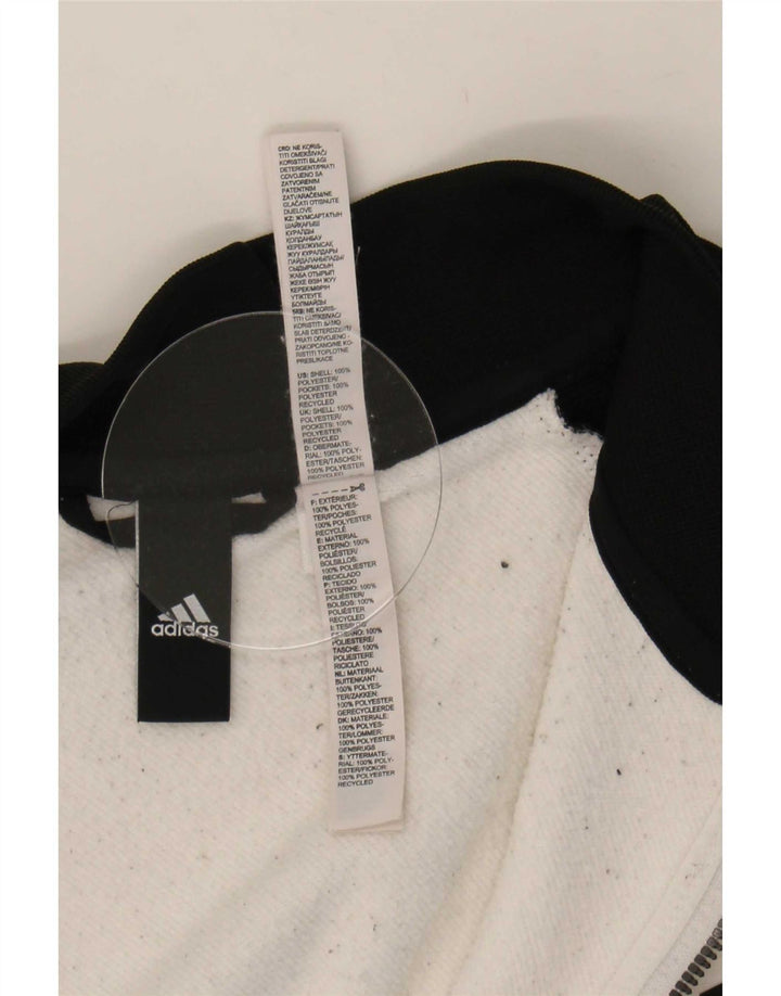 Adidas Męska bluza dresowa UK 48/50 XL Biały poliester z blokami kolorów