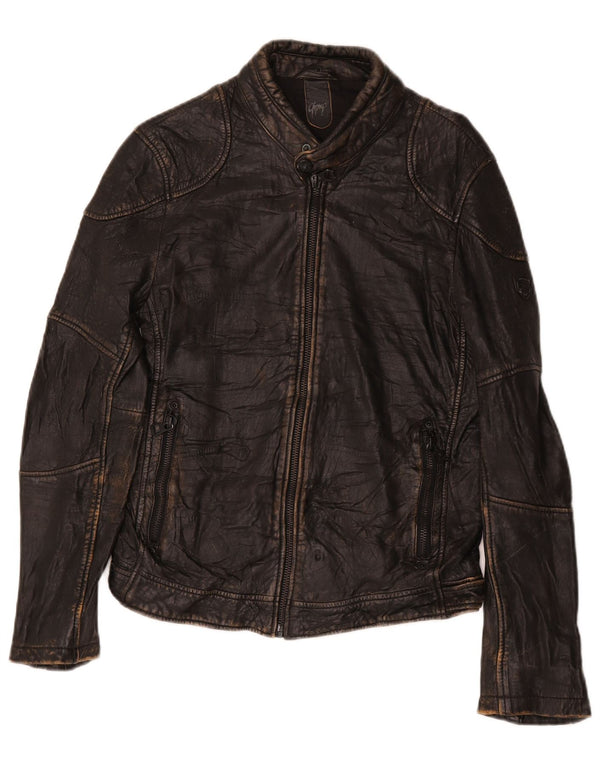 Gypsy Mens Leather Jacket UK 38 Medium Black