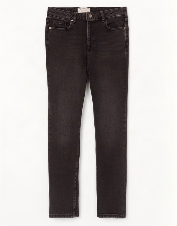 Damskie jeansy skinny Fat Face Girlfriend UK 10 Small W28 L28 Czarna bawełna
