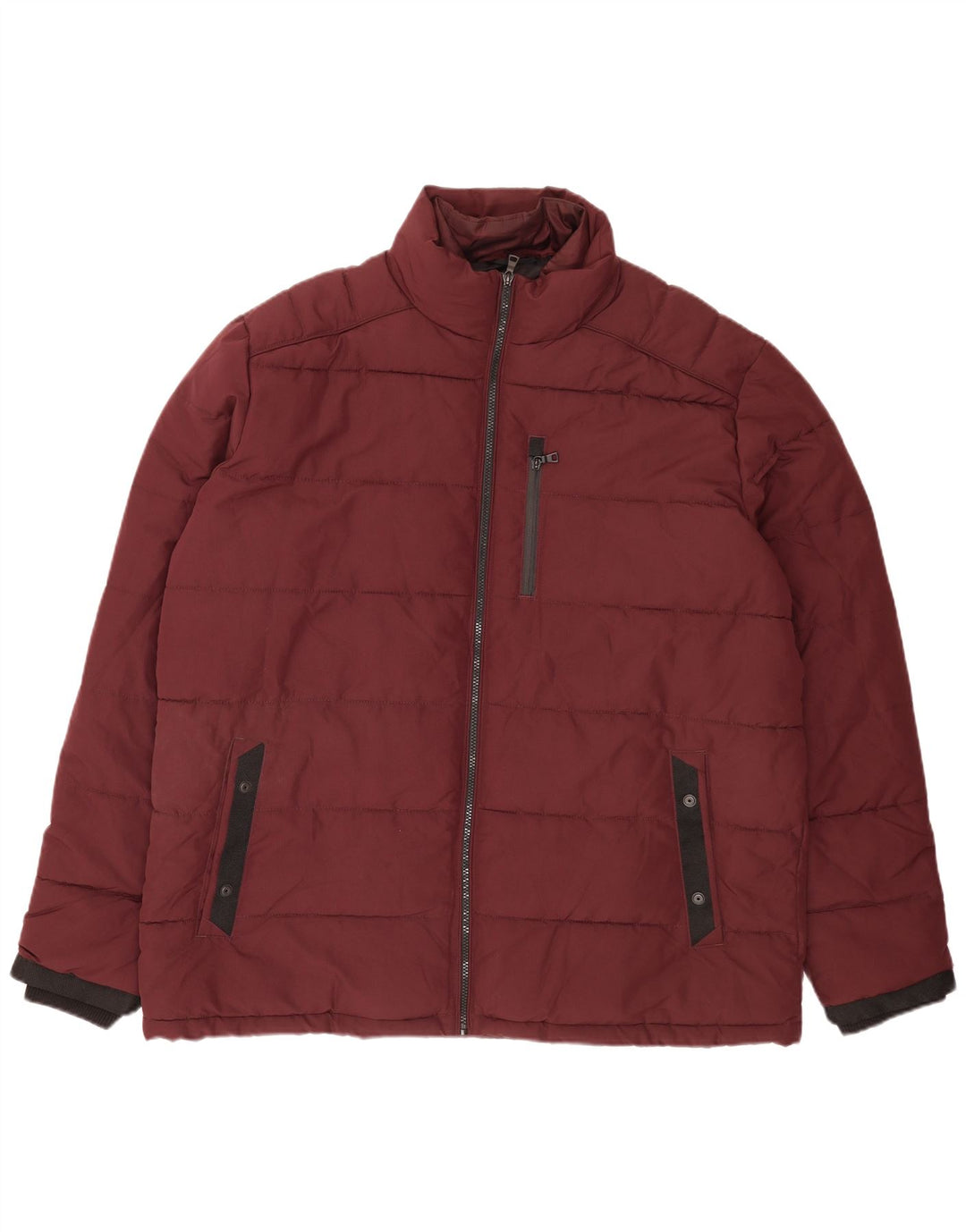 Marks & Spencer Męska ocieplana kurtka UK 46 3XL Burgundowy poliester Nowoczesny