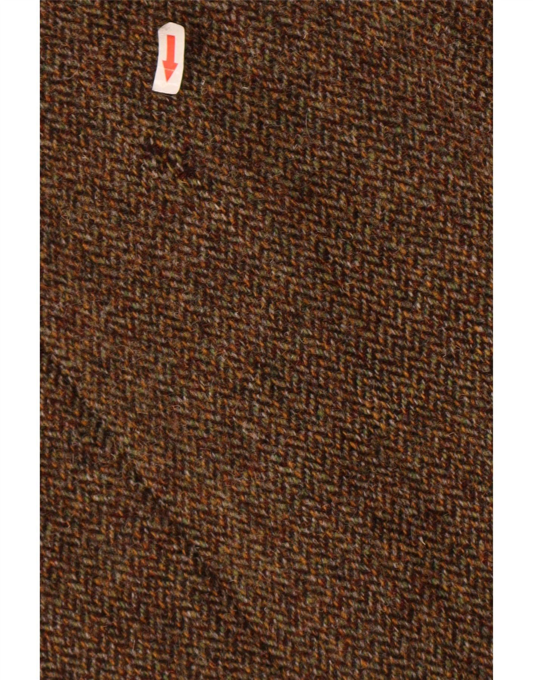 Męska marynarka zapinana na 2 guziki Harris Tweed UK 40 Duża brązowa wełna w jodełkę