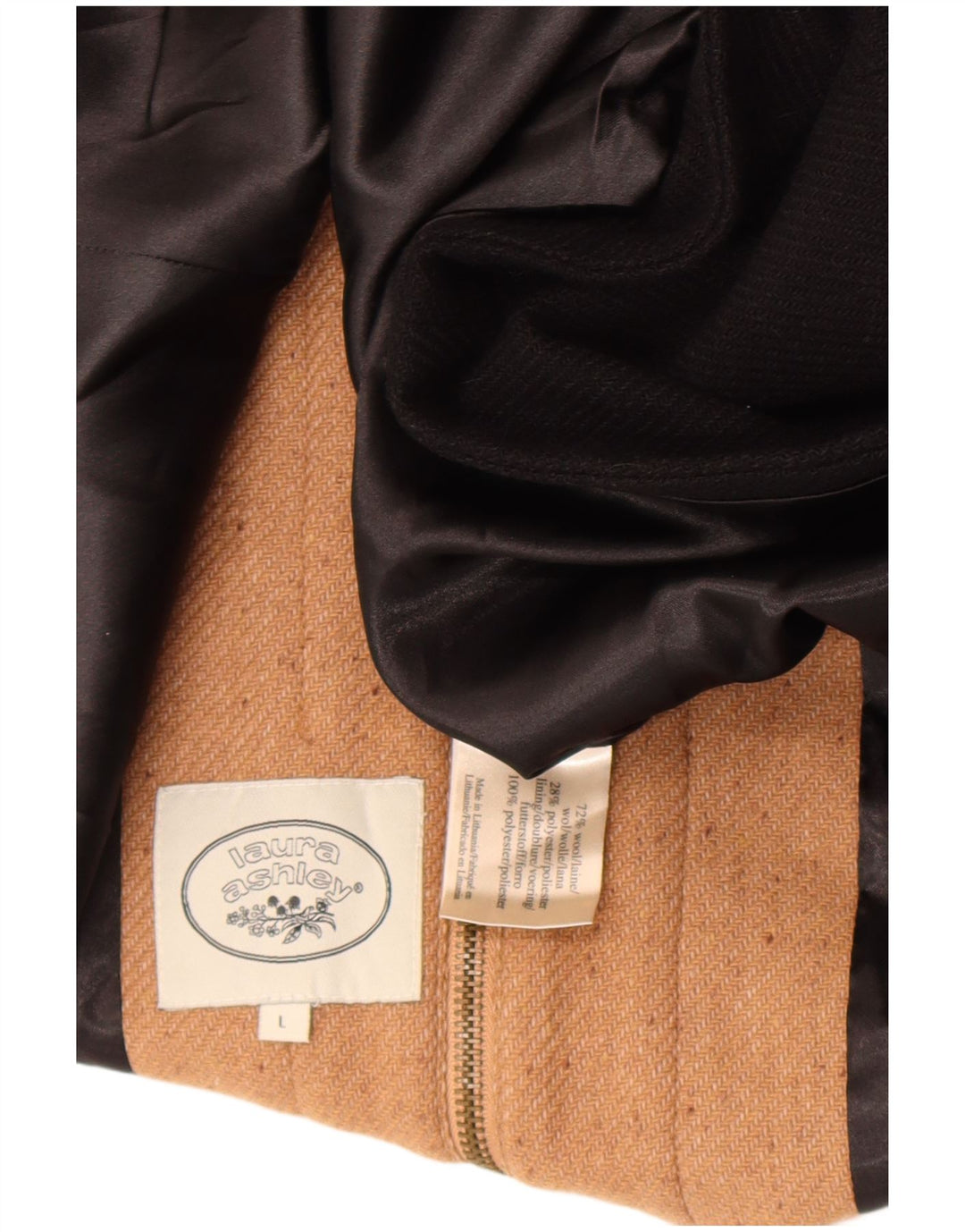 Damski płaszcz poncho Laura Ashley UK 16, duża, czarna wełna w blokach kolorów