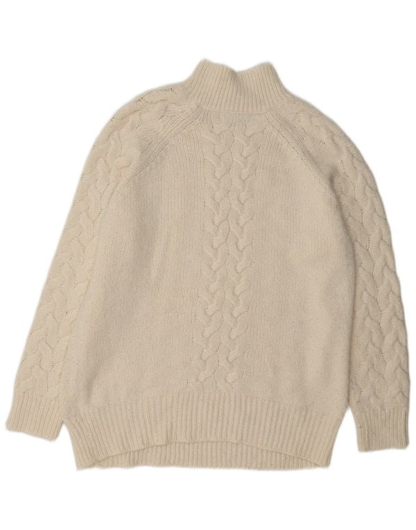 Marks & Spencer Damski sweter z golfem UK 14 Medium Off White Cl