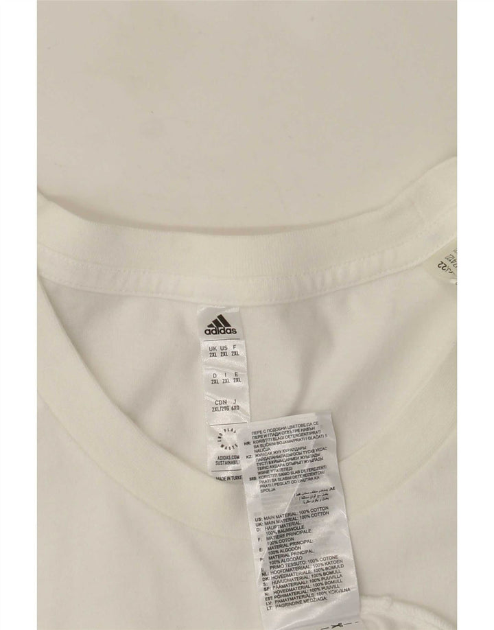 Męska koszulka z grafiką Adidas Top 2XL Biała bawełna