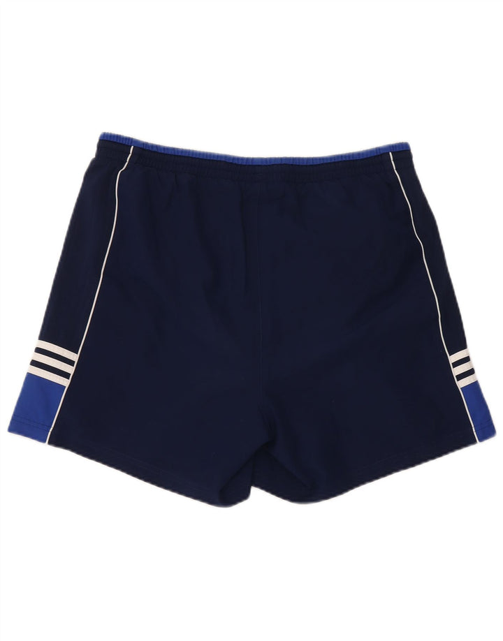 Męskie spodenki sportowe Adidas, duże, granatowe, z blokami kolorów, poliestrowe