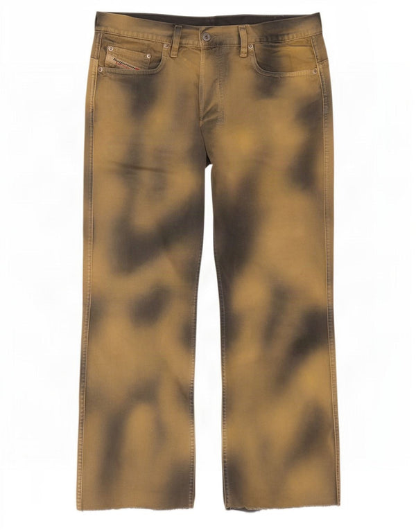 Męskie jeansy Diesel z szeroką nogawką W32 L29 Brązowa bawełna Tie Dye