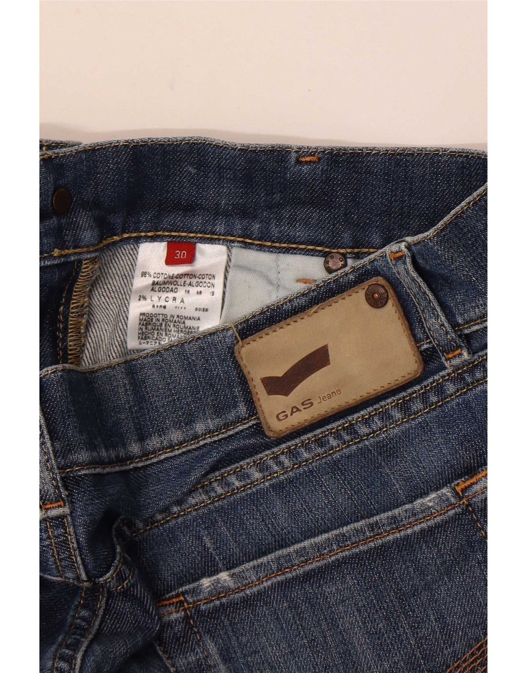 Damskie jeansy Bootcut Gas W30 L32 Niebieskie bawełniane