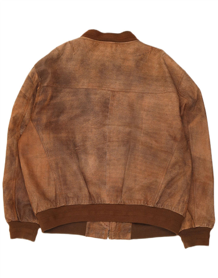 Vintage męska kurtka skórzana UK 42 XL brązowa skóra