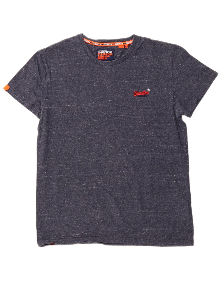 SUPERDRY Męski T-shirt Top Średni Granatowy Bawełniany Nakrapiany