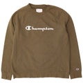 Męski sweter z grafiką Champion, duży, bawełniany khaki