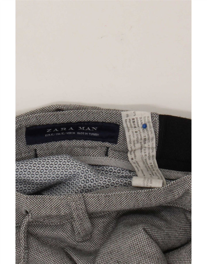 Męskie krótkie spodnie Zara XL W34 L26 Szary poliester