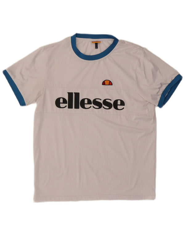 Męski T-shirt z grafiką ELLESSE, duży, biały, poliester