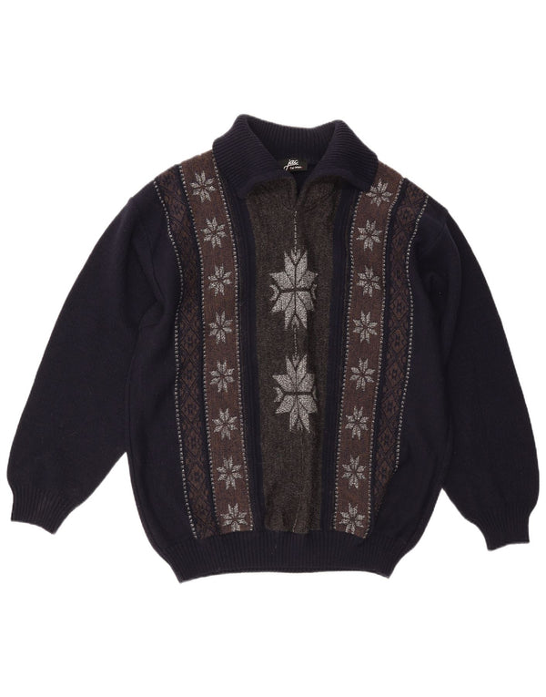 Męski sweter Jac Polo IT 56 2XL Granatowy Wełna Fair Isle