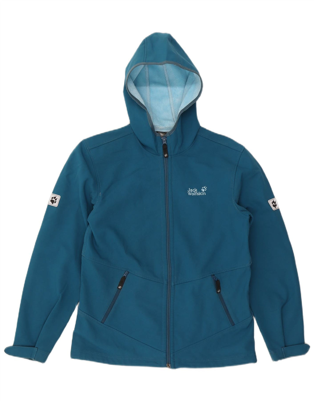Dziewczęca wiatrówka z kapturem Jack Wolfskin 15-16 lat, niebieska, poliestrowa
