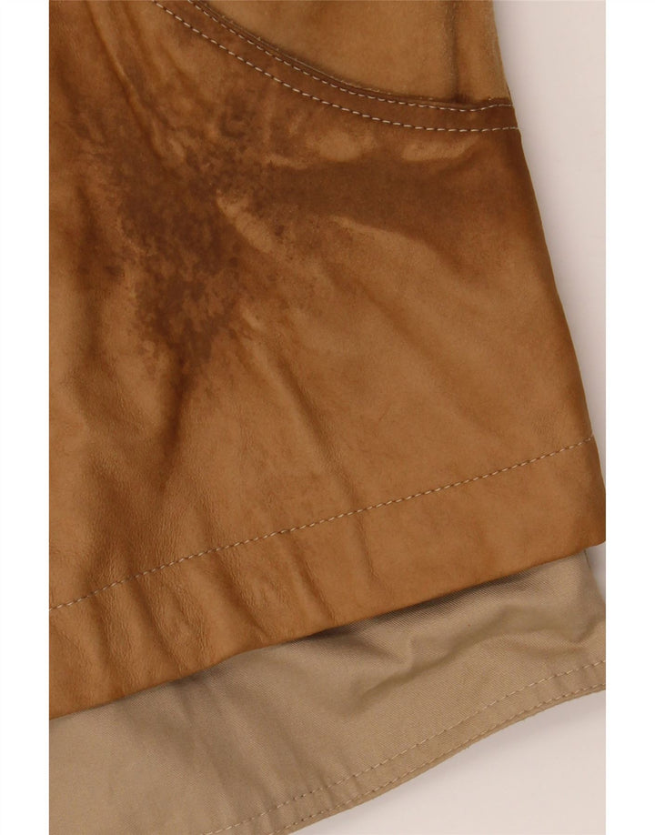 Damska kurtka o luźnym kroju BELFE IT 44, skóra w kolorze średniego beżu