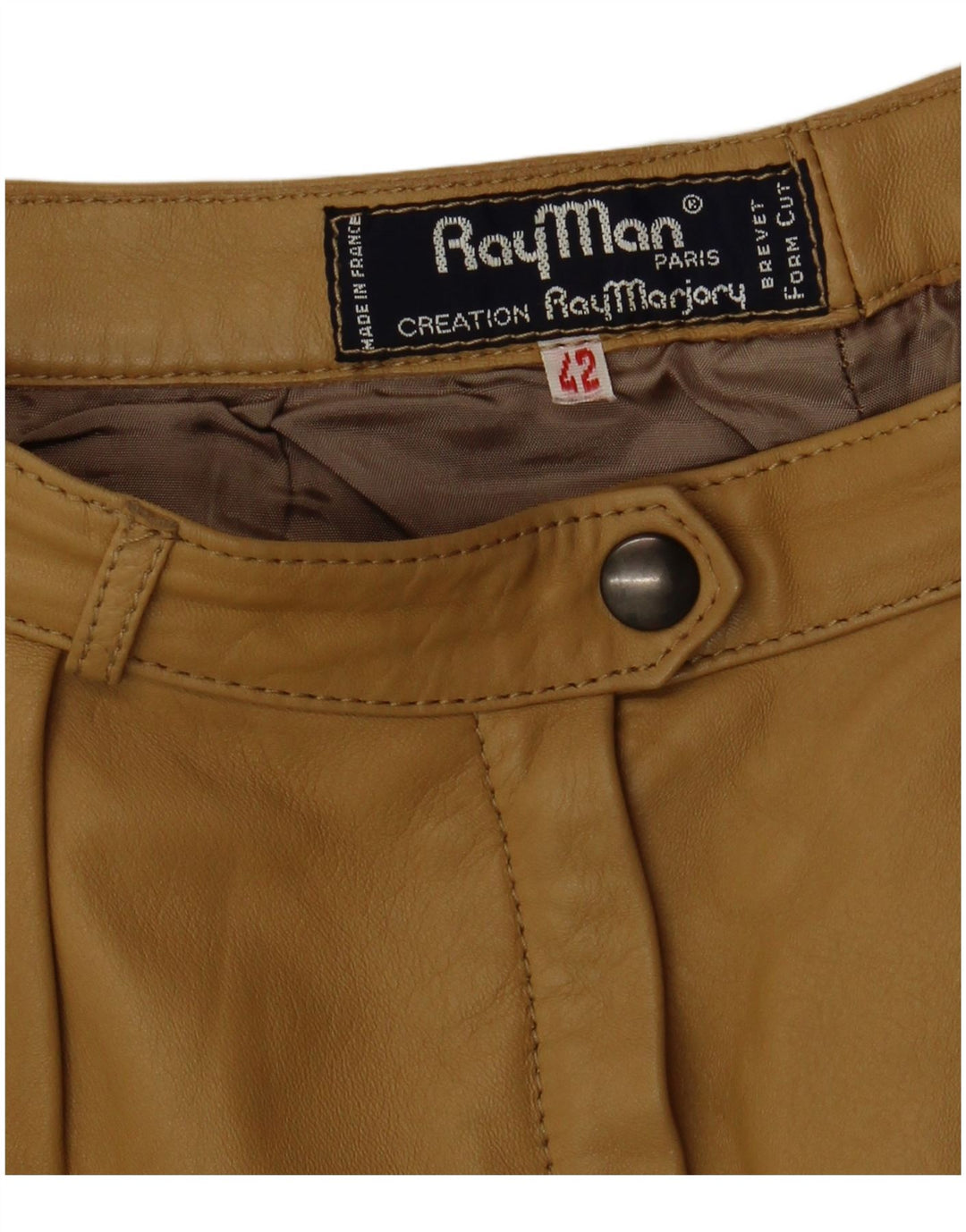 Damskie spodnie skórzane RAY MARJORY IT 42 Medium W28 L30 Khaki