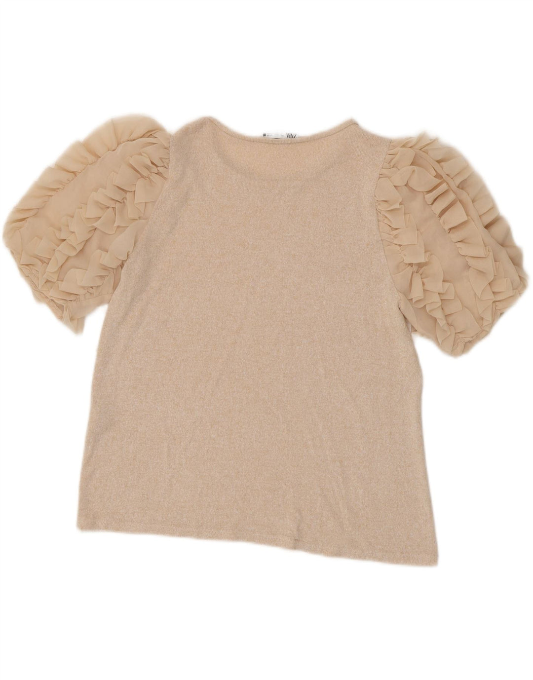 Bluzka damska Zara Top UK 14 Large Beżowa Wiskoza