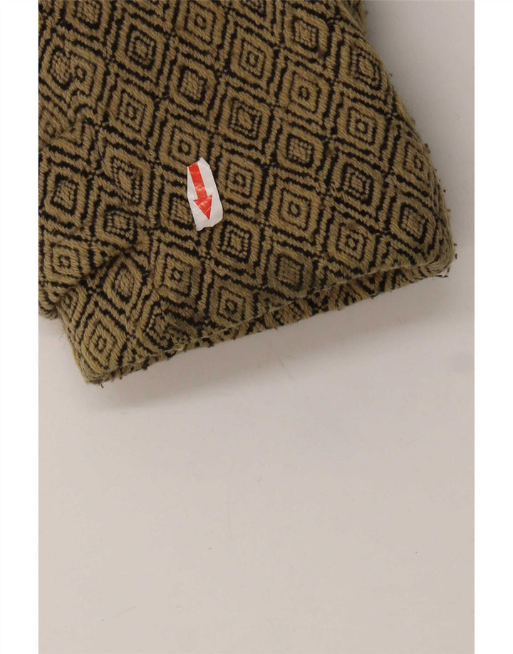 Vintage damski płaszcz groszkowy UK 12 średni beżowy Argyle/diamentowa nowa wełna