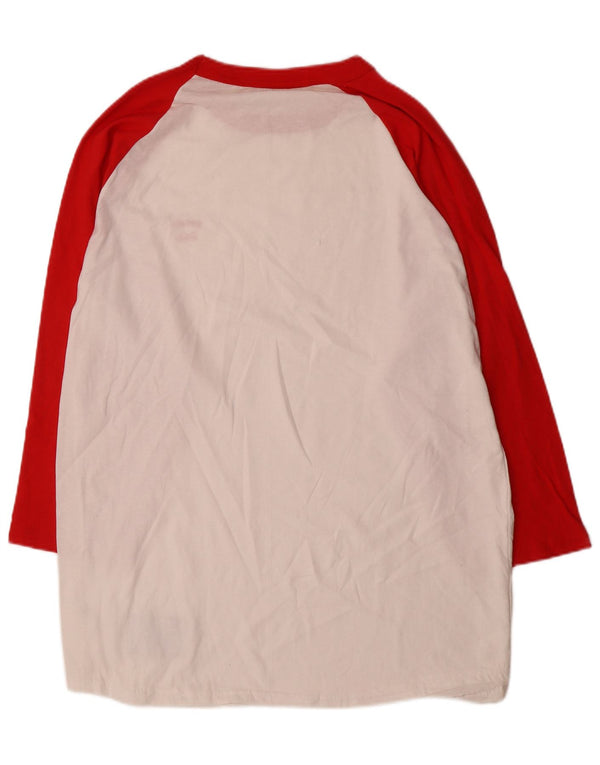 Damska sukienka T-shirt z długim rękawem Champion UK 18 XL Biała bawełna z blokami kolorów